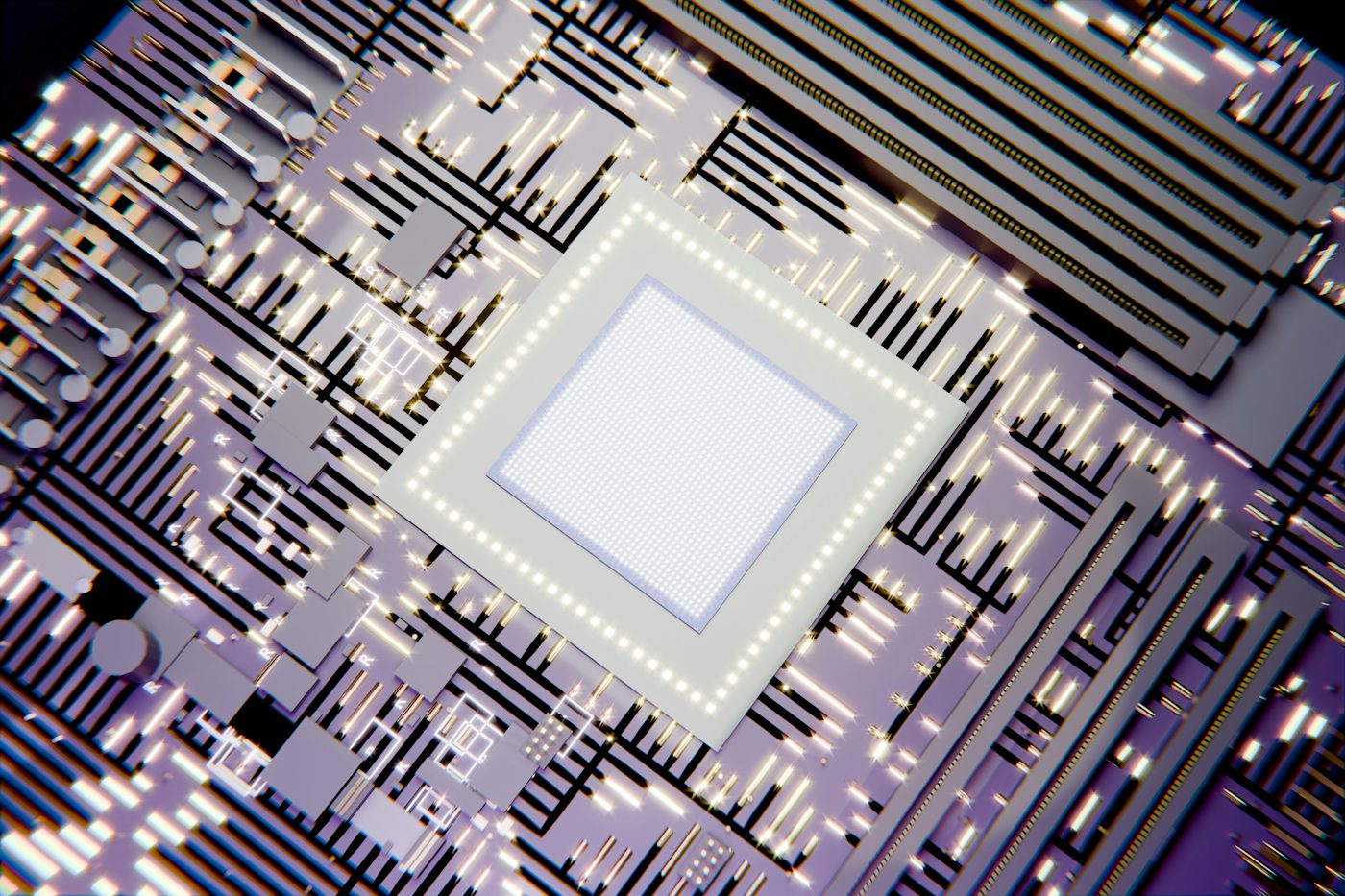 Macro photograph of a processor