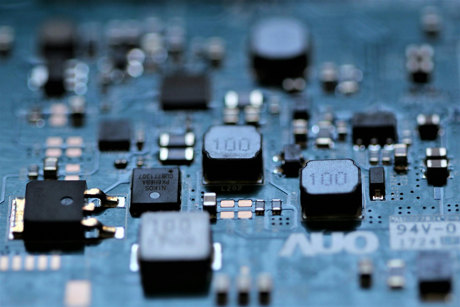 Macro photograph of a circuit board